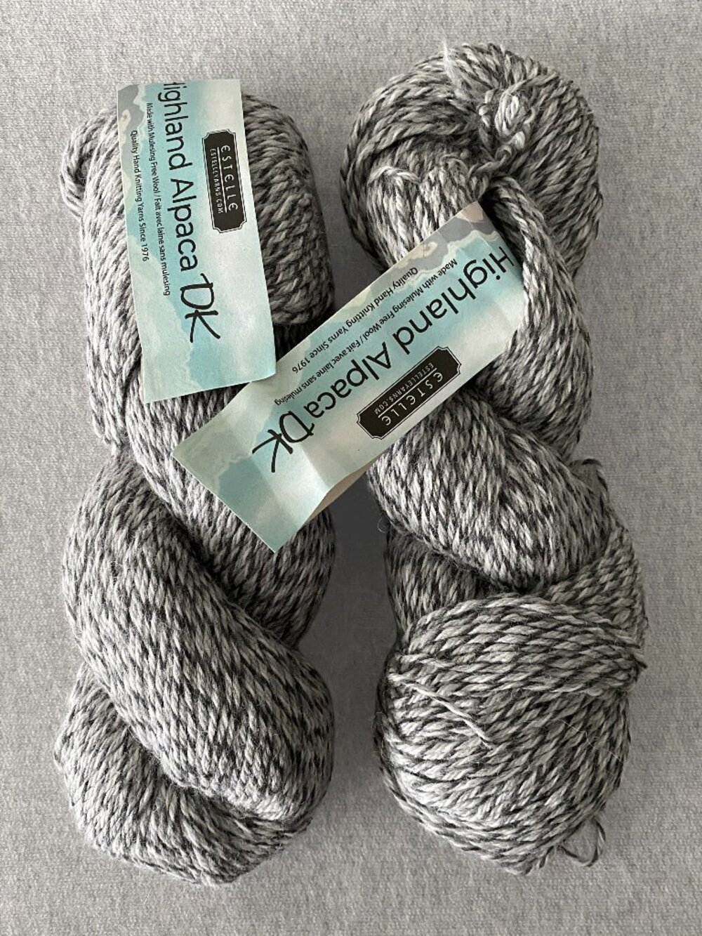 NWT Estelle Highland Alpaca DK Colour 26 Cream/Grey Ragg Lot of 2